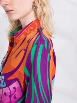 Versace chemise Medusa en soie à logo imprimé