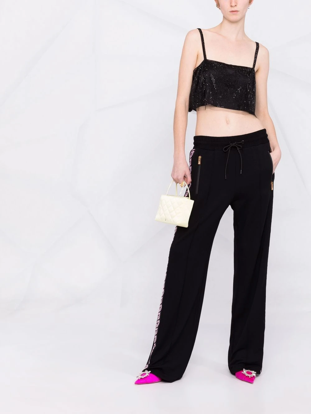 En promotion Versace Pantalon de jogging à bandes Greca pantalons de survêtement femme 4 Versace pantalon de jogging à bandes Greca