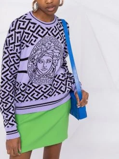 Versace Qualité Fiable Pull La Greca Medusa en maille pulls femme 12 Versace pull La Greca Medusa en maille