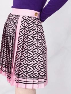 Versace minijupe plissée à imprimé La Greca