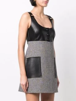 Versace robe sans manches en tweed