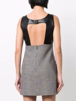 Versace robe sans manches en tweed