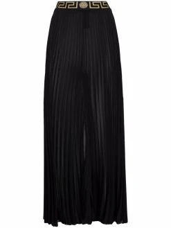 Versace pantalon plissé à taille Greca