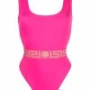 Pas Cher Versace Maillot de bain bicolore à imprimé Greca maillots de bain femme 2 Versace maillot de bain bicolore à imprimé Greca