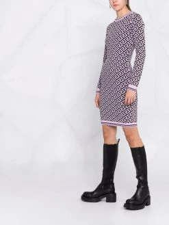 Qualité Supérieure Versace Robe La Greca mi longue robes de jour femme 13 Versace robe La Greca mi-longue