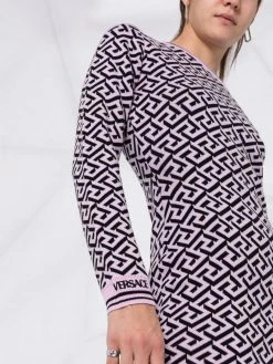 Qualité Supérieure Versace Robe La Greca mi longue robes de jour femme 14 Versace robe La Greca mi-longue