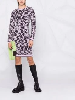 Qualité Supérieure Versace Robe La Greca mi longue robes de jour femme 11 Versace robe La Greca mi-longue