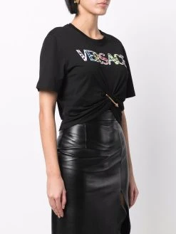 Versace t-shirt à détail d'épingle