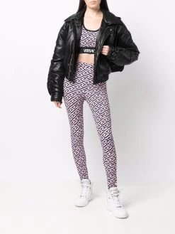 Versace haut crop à imprimé La Greca