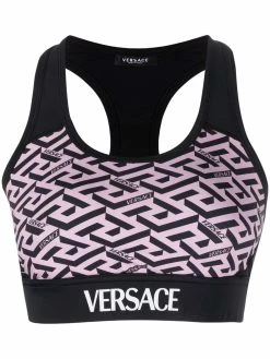 Versace haut crop à imprimé La Greca