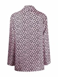 Versace chemise de pyjama à imprimé La Greca Signature
