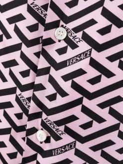 Versace chemise de pyjama à imprimé La Greca Signature