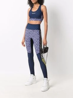 Versace legging colour block à imprimé Greca