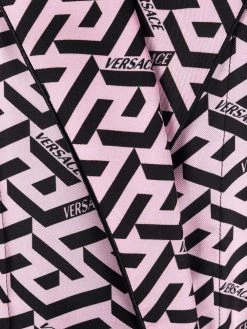 Versace peignoir en soie à imprimé La Greca
