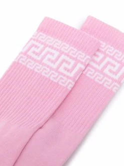 Versace chaussettes en maille intarsia