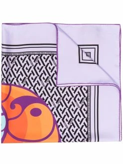 Versace écharpe en soie à imprimé Greca