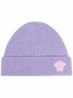 Versace bonnet nervuré à logo Medusa