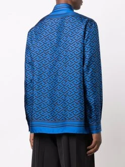 Versace chemise Greca en soie à logo imprimé