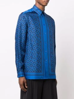 Versace chemise Greca en soie à logo imprimé