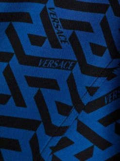 Versace haut de pyjama en soie à imprimé géométrique