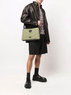 Versace pochette d'ordinateur zippée à logo