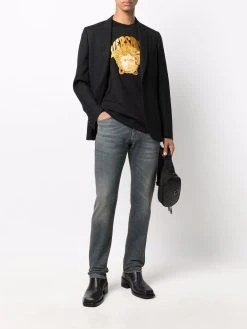Versace jean droit à taille mi-haute