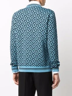 Versace pull Greca en maille intarsia