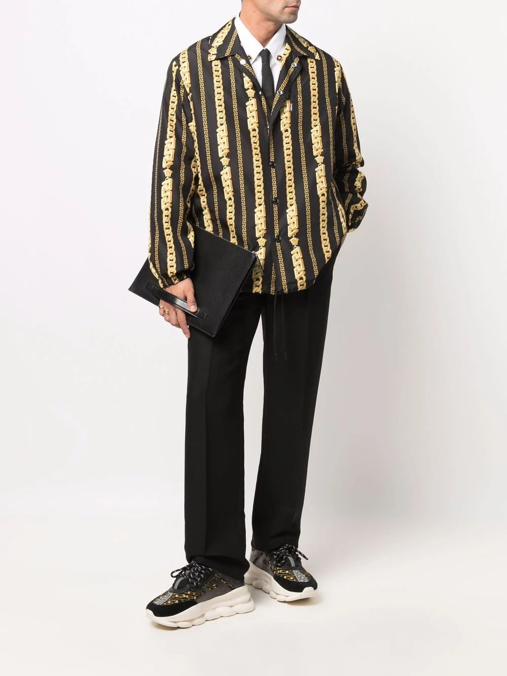 Versace Surchemise à imprimé graphique Faible Prix surchemises homme 4 Versace surchemise à imprimé graphique