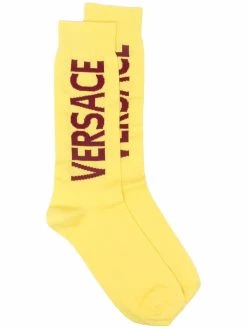 Versace chaussettes à logo contrastant