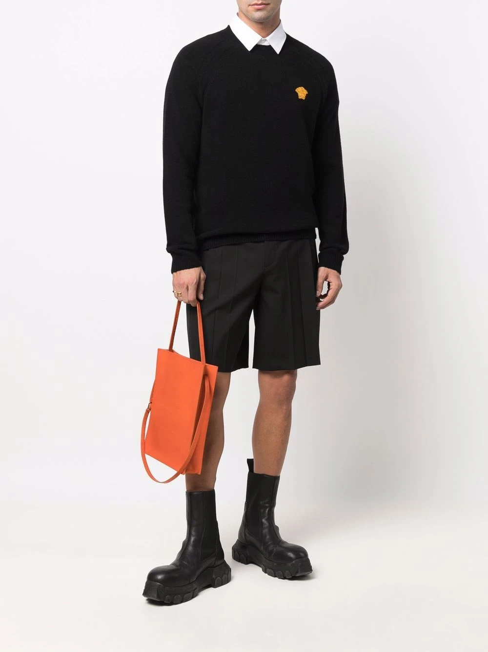 Bonne Qualité Versace Pull à patch logo pulls homme 4 Versace pull à patch logo