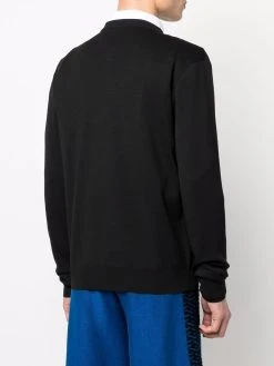 Versace pull Greca à logo intarsia