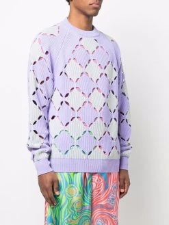 Versace pull en laine à détails de perforations