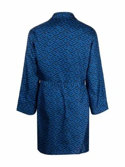 Versace robe de chambre en soie à logo