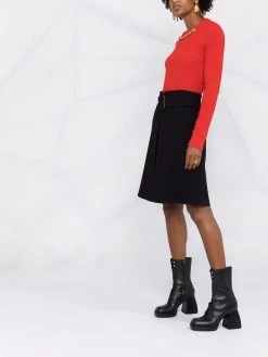 Versace jupe plissée à taille ceinturée