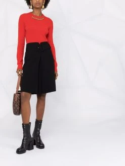 Versace jupe plissée à taille ceinturée