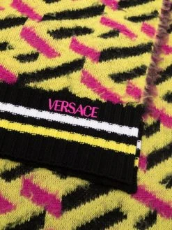 Versace écharpe en maille intarsia