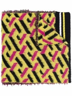 Versace écharpe en maille intarsia
