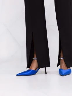 Versace Pantalon ceinturé à fentes sur le devant 50% Off De Vente pantalons taille haute femme 12 Versace pantalon ceinturé à fentes sur le devant