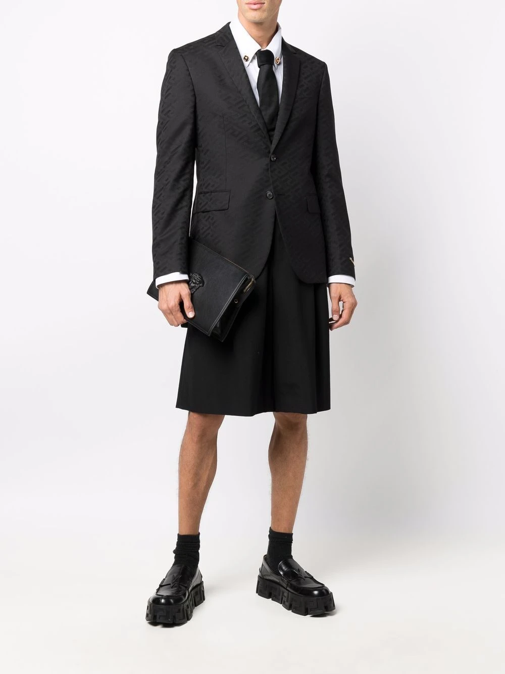 Versace Remise En Ligne Blazer La Greca à simple boutonnage blazers homme 4 Versace blazer La Greca à simple boutonnage