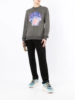 Versace jacquard-logo crew-neck jumper