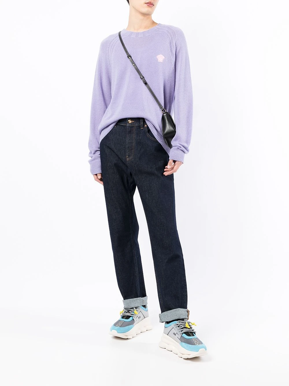 Versace Logo patch crew neck jumper Vendre-Réclame pulls homme 4 Versace logo-patch crew neck jumper