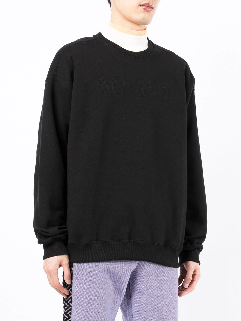 Rabais Versace Logo embroidered cotton sweatshirt homme 5 Versace logo-embroidered cotton sweatshirt