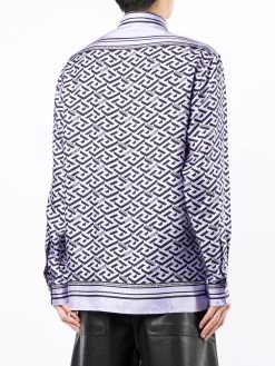 Versace Greca logo-print silk shirt