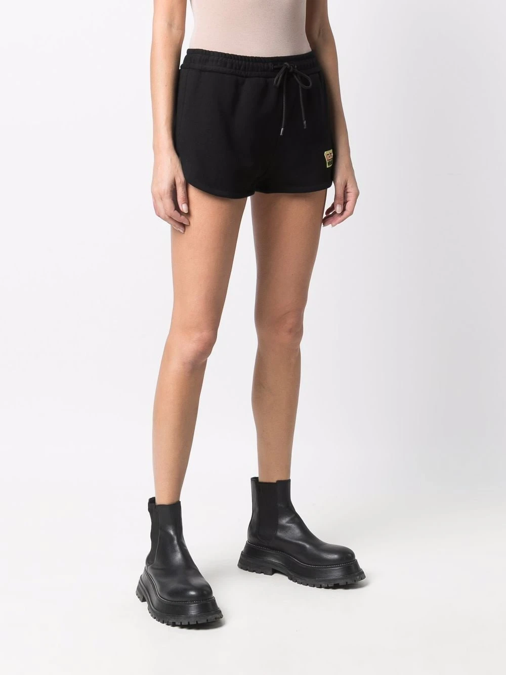 Bas Prix Versace Short de sport à patch logo minishorts femme 5 Versace short de sport à patch logo