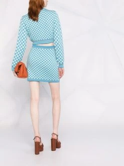 Versace minijupe Medusa à carreaux