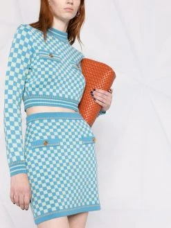 Versace minijupe Medusa à carreaux