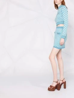 Versace minijupe Medusa à carreaux