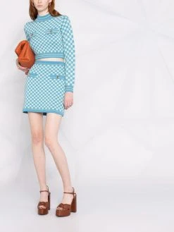 Versace minijupe Medusa à carreaux