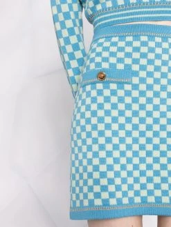 Versace minijupe Medusa à carreaux