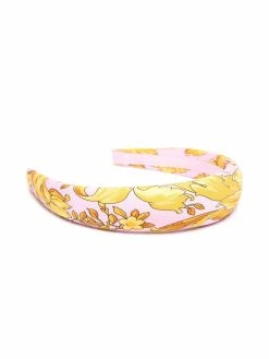 Versace serre-tête en soie à imprimé baroque